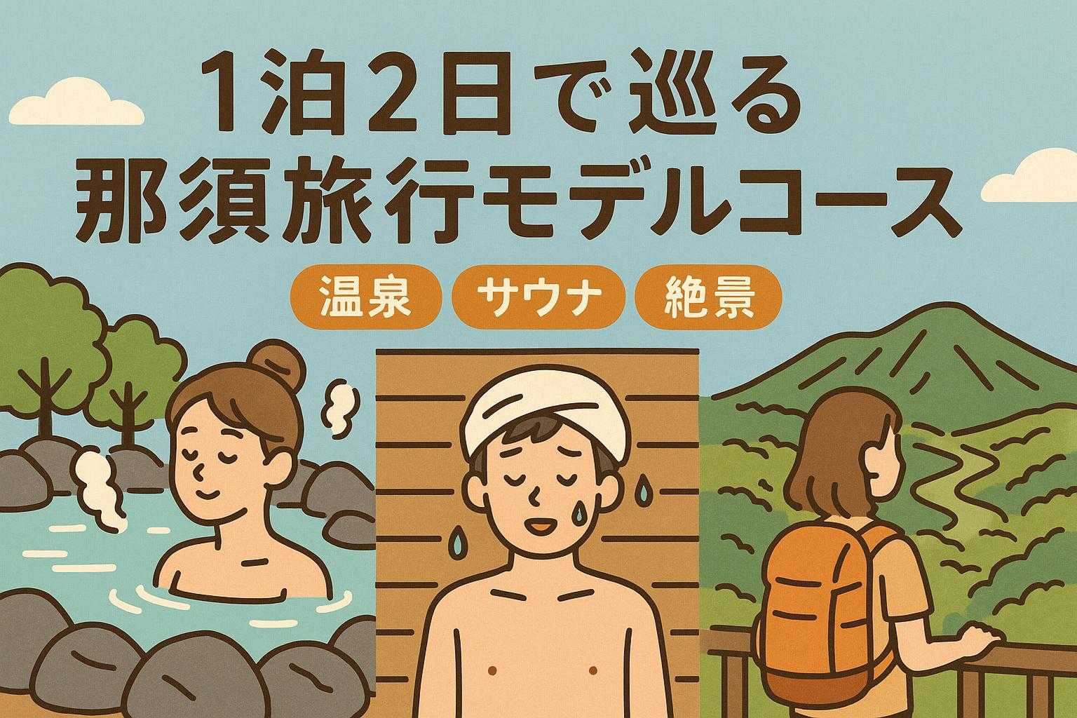 1泊2日で巡る那須旅行モデルコース【温泉・サウナ・絶景】