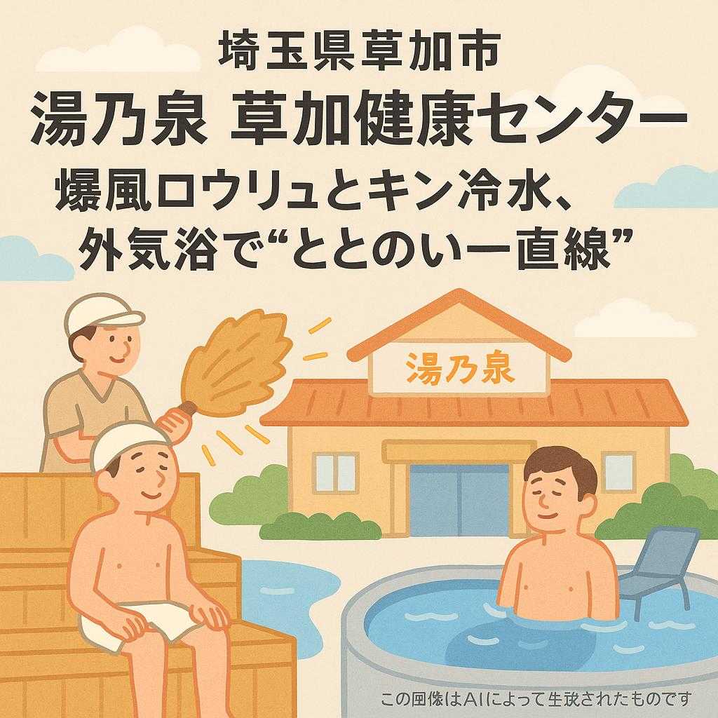 【埼玉県草加市】湯乃泉 草加健康センター｜爆風ロウリュとキン冷水、外気浴で“ととのい一直線”