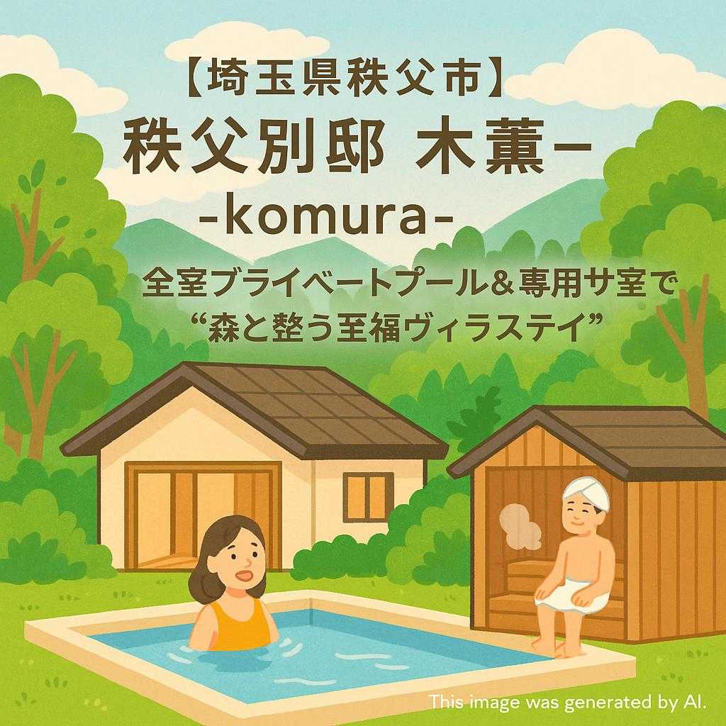 【埼玉県秩父市】秩父別邸 木叢‑komura‑｜全室プライベートプール＆専用サ室で“森と整う至福ヴィラステイ”