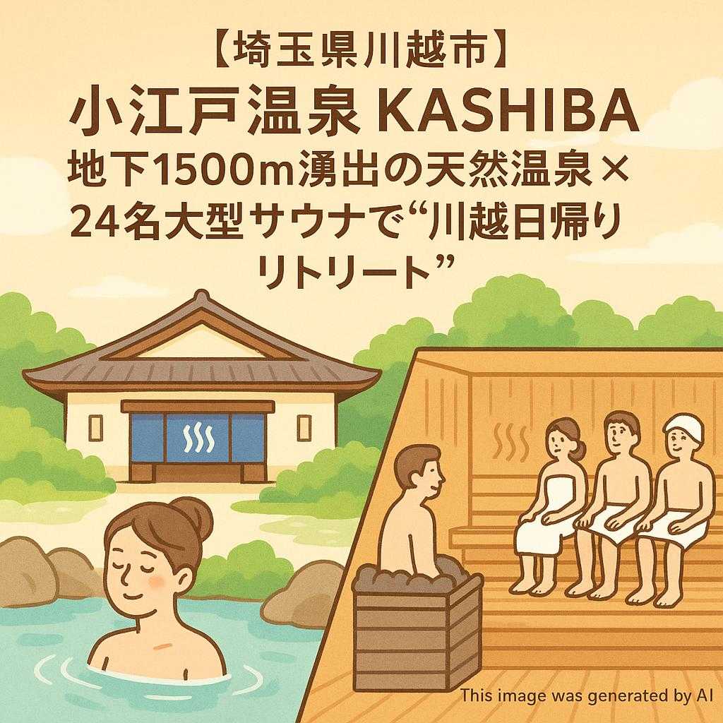 【埼玉県川越市】小江戸温泉 KASHIBA｜地下1500m湧出の天然温泉×24名大型サウナで“川越日帰りリトリート”