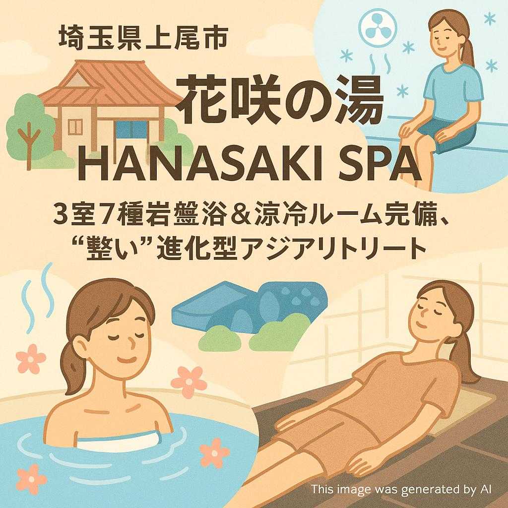 【埼玉県上尾市】花咲の湯 HANASAKI SPA｜3室7種岩盤浴＆涼冷ルーム完備、“整い”進化型アジアリトリート