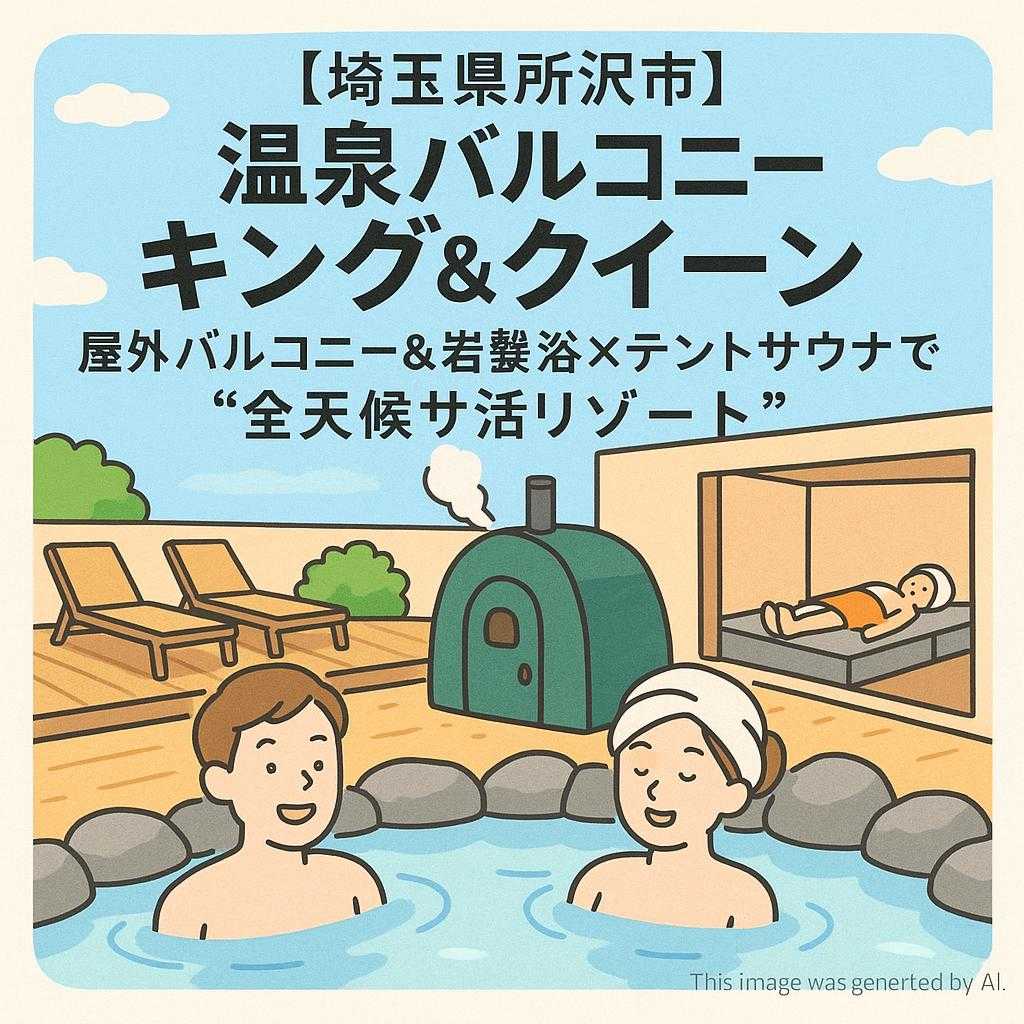 【埼玉県所沢市】温泉バルコニー キング＆クイーン｜屋外バルコニー＆岩盤浴×テントサウナで“全天候サ活リゾート”