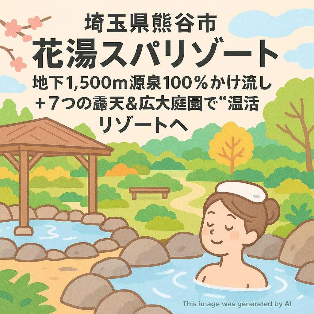 【埼玉県熊谷市】花湯スパリゾート｜地下1,500m源泉100％かけ流し＋7つの露天＆広大庭園で“温活リゾート”へ